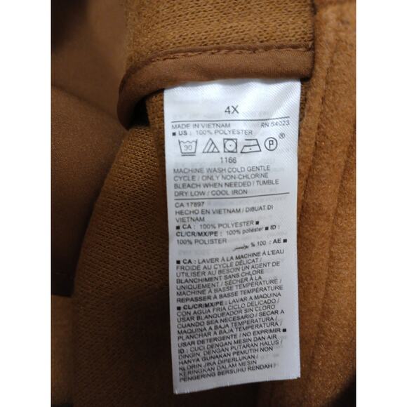 Old Navy Coat Plus Size 4X Rust Brown Wool Sherpa Collar Preppy Equestrian Boho - Picture 12 of 13